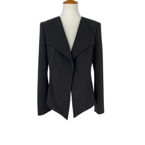 Basler Venice Black Pointed Hem Short Blazer Jacket Womens Size 38 US 8 Career